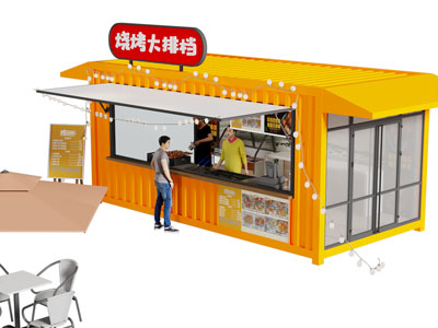 现代小吃店门头