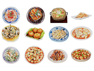 现代中餐炒菜 炖菜 食物