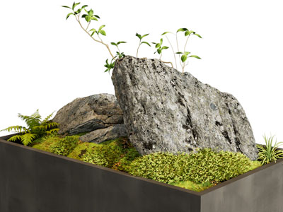 现代苔藓 假山 景观园艺小品
