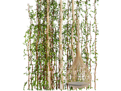 现代藤蔓植物花架 吊椅