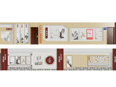 新中式企业文化墙 展览展示墙
