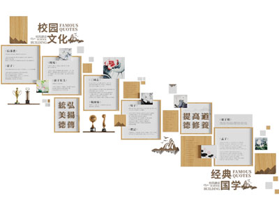 现代校园文化墙 楼梯装饰挂画