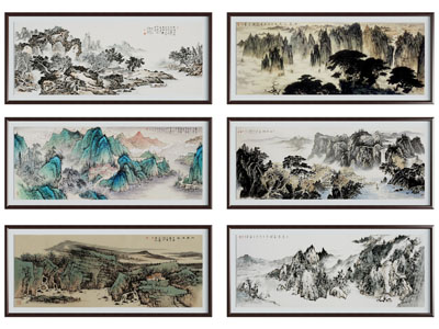 新中式山水装饰挂画