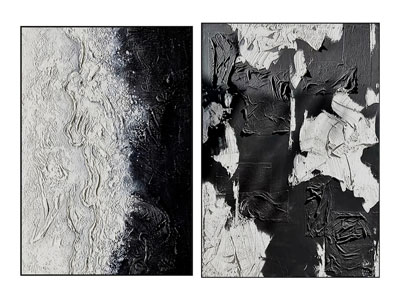 现代黑白装饰挂画 肌理画