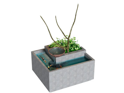 现代景观造景 水景鱼池 园艺小品