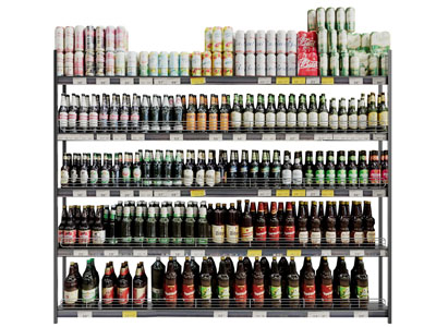 现代啤酒 饮料货架 展柜