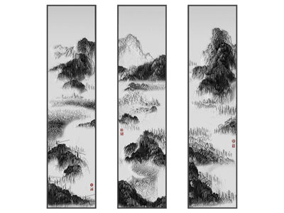 新中式水墨山水装饰挂画