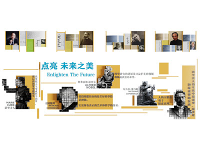 现代名人名画展览文化墙
