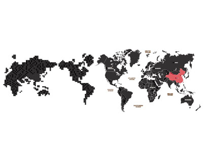 现代世界地图 墙饰挂件