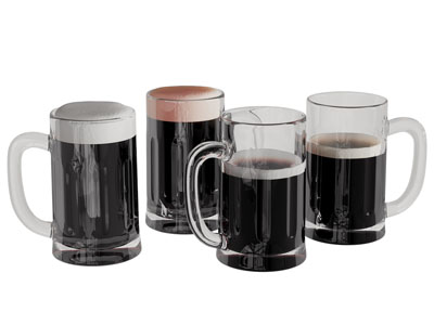 现代啤酒杯 饮料杯子 酒瓶酒杯