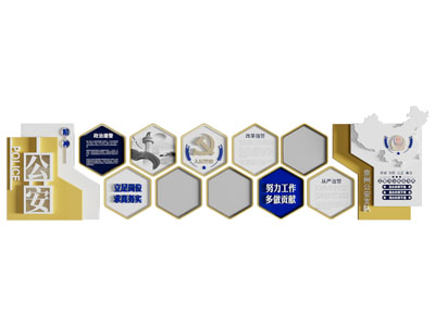 现代公安党建文化墙