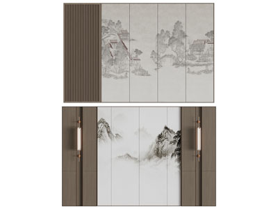 新中式背景墙