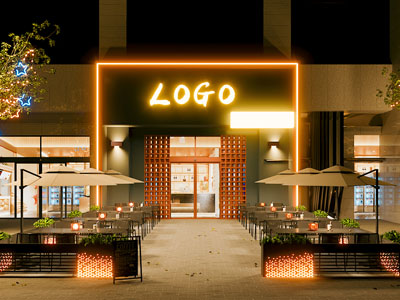 现代露天餐厅 餐饮空间