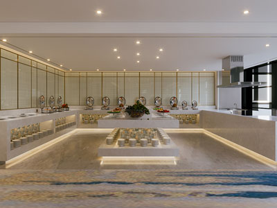 现代自助餐厅取餐区