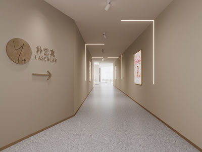现代美容院前台过道