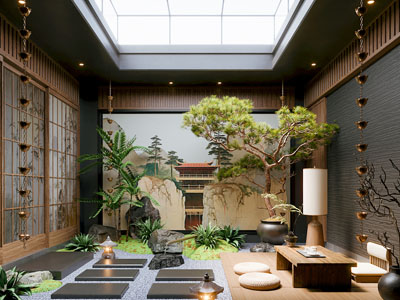 新中式天井 庭院景观