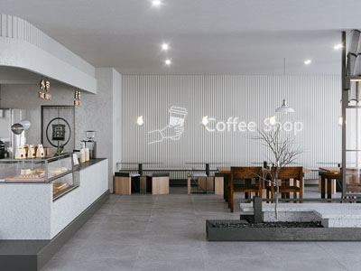 新中式奶茶店 茶室茶馆咖啡厅 餐桌椅组合 卡座区