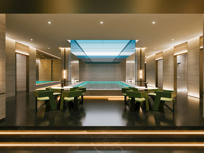 现代轻奢足浴店 洗浴中心浴池 浴池 大浴池 洗浴中心