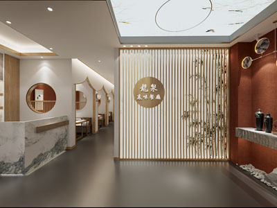 新中式饭店餐馆大堂前台