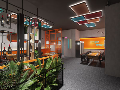 工业风loft烧烤店