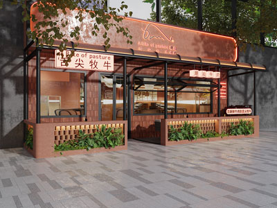 现代餐饮火锅店门头