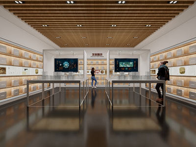 现代展厅文创 产品展示 卖场 文化馆