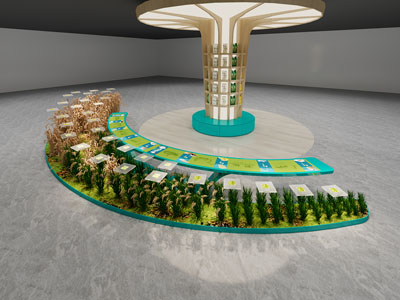 现代其他展厅 农业水稻生长场景