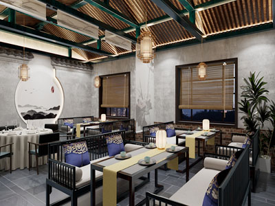新中式酒店餐厅包房
