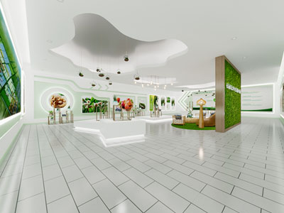 现代植物展厅花卉背景墙