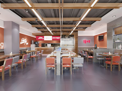 现代白吉馍餐饮店铺
