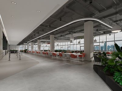 工业风loft员工食堂