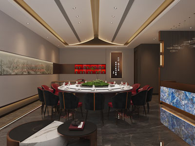 新中式酒店餐馆包厢