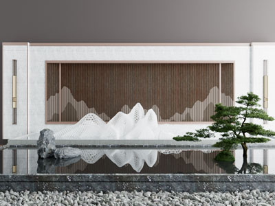 新中式庭院景观小品
