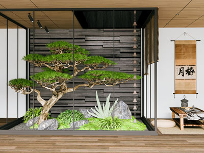 新中式室内景观 天井景观 庭院小品 植物造景