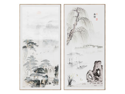 新中式水墨画墙面装饰画 挂画