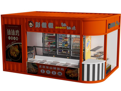 现代小吃店 熟食店 鸡肉串售卖点