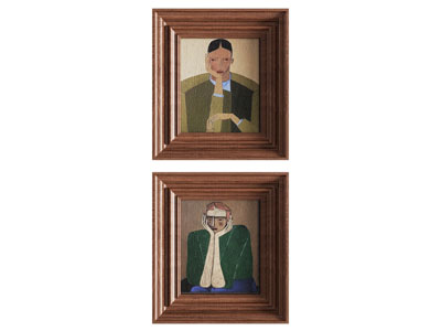 中古风侘寂挂画 人物油画