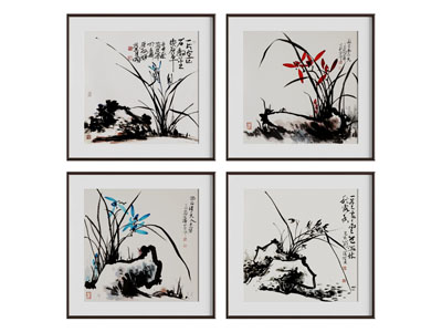 新中式水墨挂画 字画 装饰画 组合画
