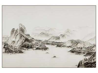 新中式水墨装饰挂画 山水画