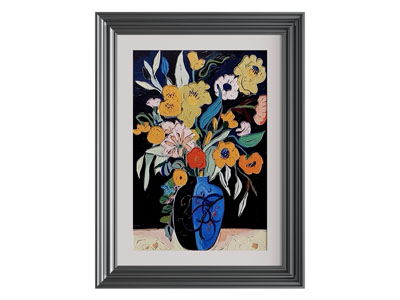 中古风装饰画 花瓶挂画
