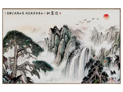 新中式风景画 肌理纹理装饰画