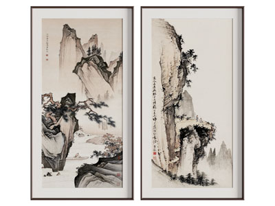新中式水墨山水装饰挂画