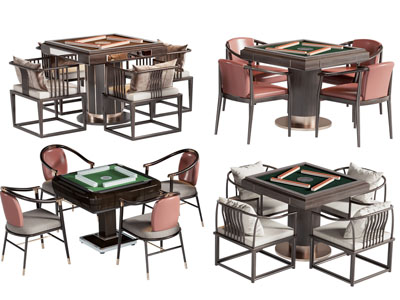 中古风新中式麻将桌 棋牌桌