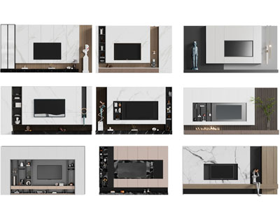 现代电视背景墙