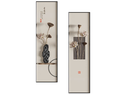 新中式立体墙饰 装饰画 实物画