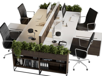 现代办公桌椅组合