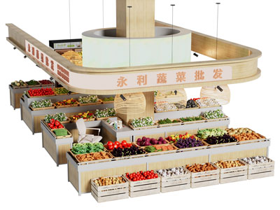 现代蔬菜批发市场 蔬菜展柜 货架