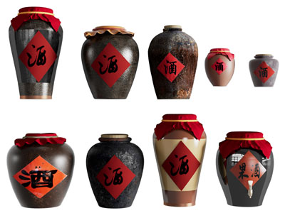 中式酒缸 酒坛 陶罐酒水