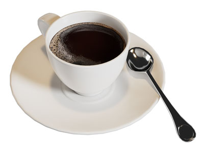 现代咖啡杯 勺子 咖啡饮料 美式咖啡
