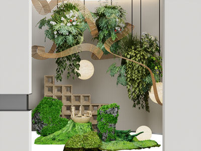 室内景观 植物堆 悬挂绿植